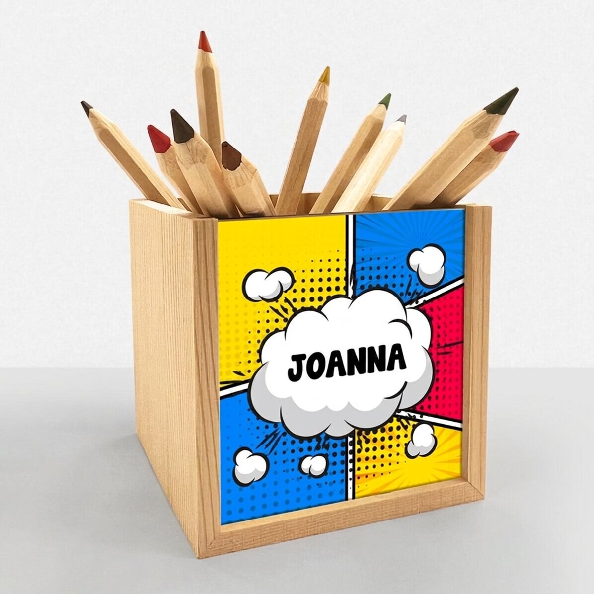 Personalisierter Stifthalter mit Namen – Comics