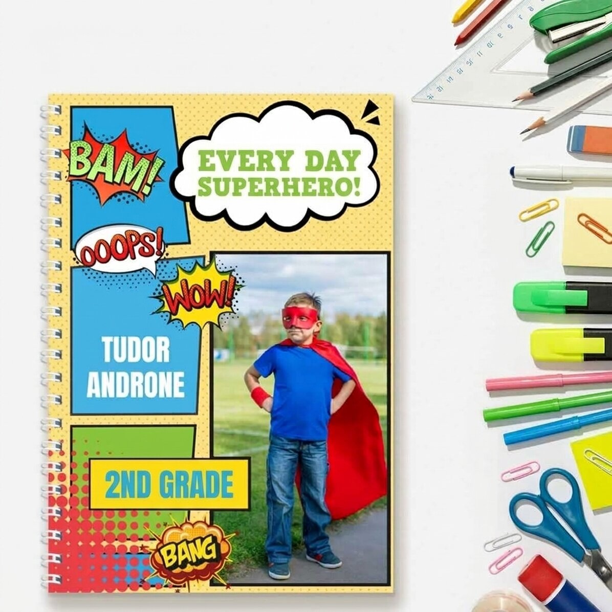 Personalisiertes Notizbuch mit Text und Foto – Comics