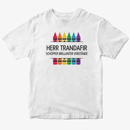 Personalisiertes Baumwoll-T-Shirt mit Aufdruck für Lehrer – Bleistifte