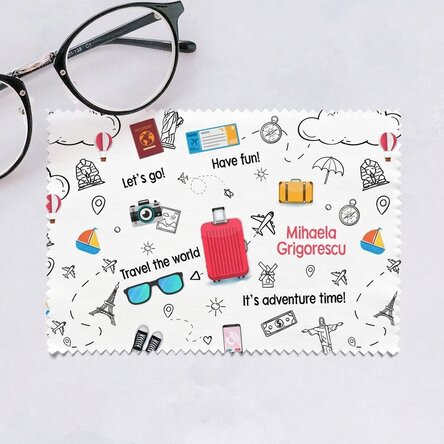 Individuell gestaltetes Reinigungstuch für Bildschirme/Brillen – Travel