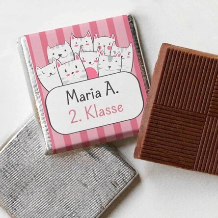 Personalisierte Mini-Schokolade mit Text – Kitty