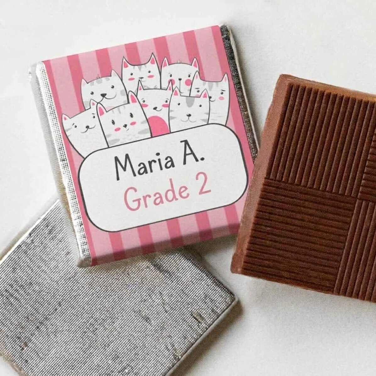 Personalisierte Mini-Schokolade mit Text – Kitty