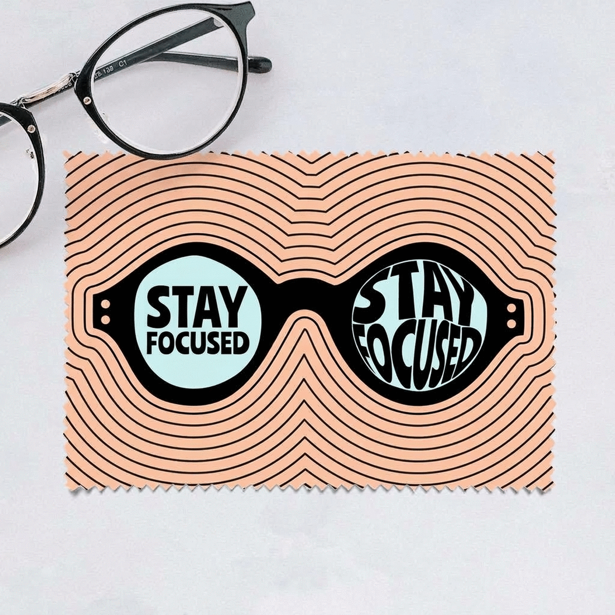 Individuell gestaltetes Reinigungstuch für Bildschirme/Brillen – Stay Focused
