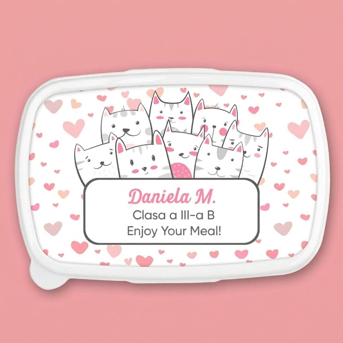 Lunchbox, personalisierte Auflaufform mit Text – Kitty