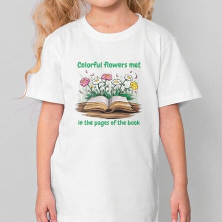Personalisiertes Baumwoll-T-Shirt für Kinder mit Aufdruck – Bunte Popcorn-Körner