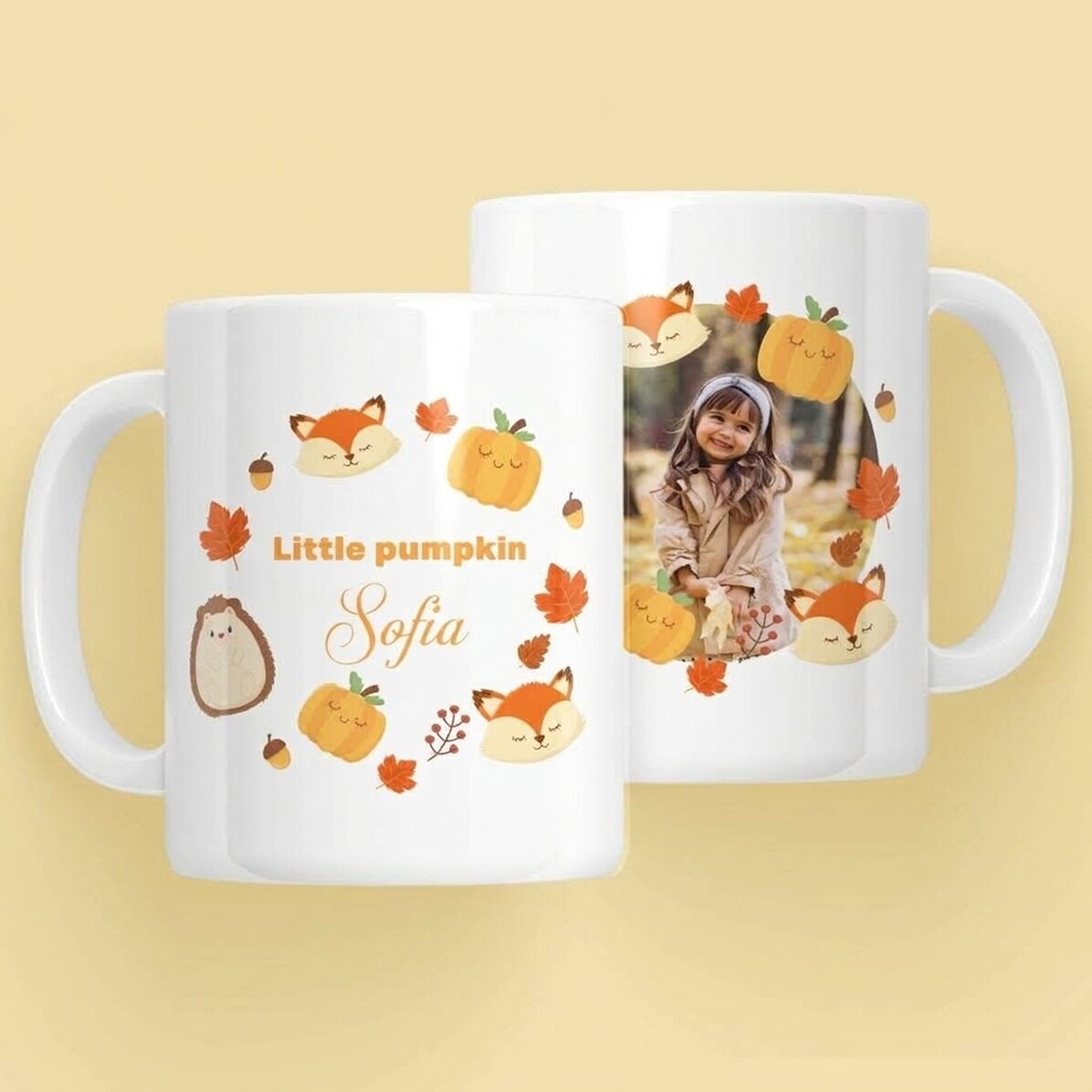 Personalisierter Becher mit Text für Kinder – Little Pumpkin