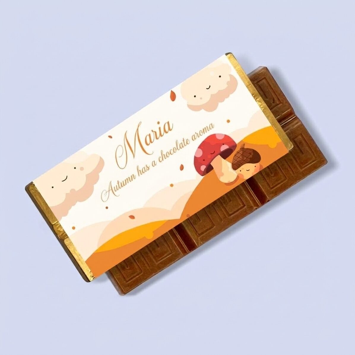Personalisierte Mini-Schokoladentafel mit Botschaft – Herbst