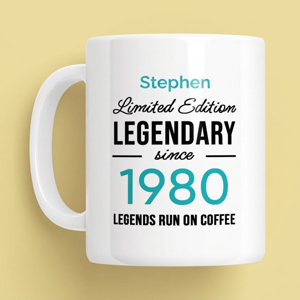 Personalisierter Becher mit Text – Legendary
