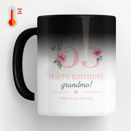 Personalised heat-sensitive mug with message - Flowers