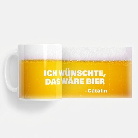 Personalisierte Tasse mit Aufdruck – „I wish this was beer“