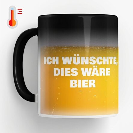 Personalisierte Zaubertasse mit Aufdruck – „I wish this was beer“