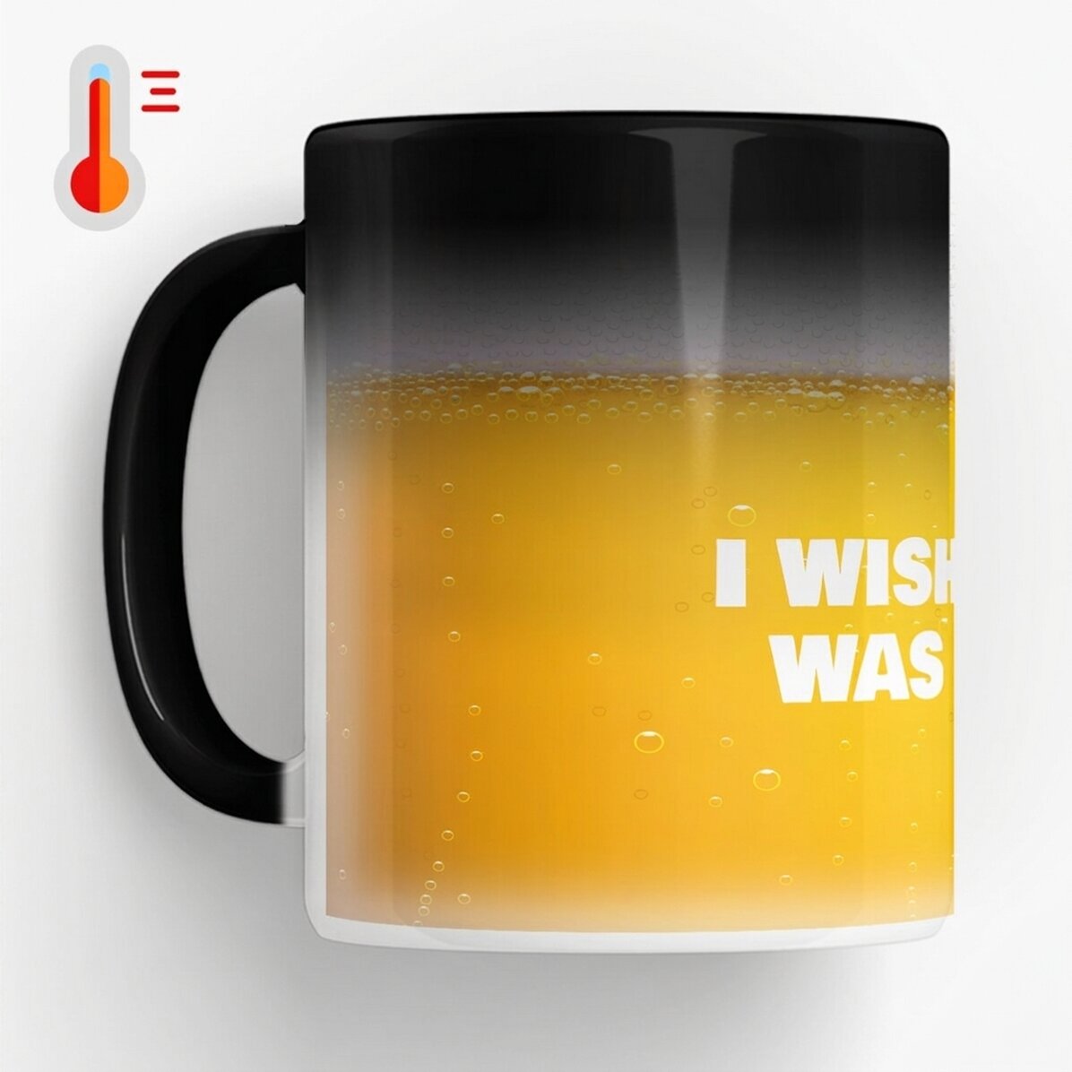 Personalisierter Thermobecher mit Aufdruck – „I wish this was beer“