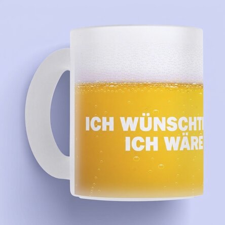 Personalisierte Tasse mit Aufdruck – „I wish this was beer“