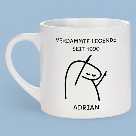 Personalisierte Espressotasse mit Schriftzug – Legend