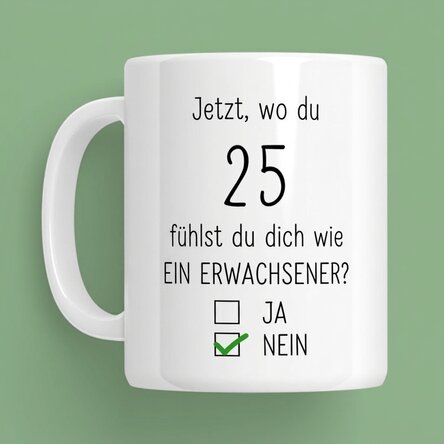 Personalisierte Tasse mit Botschaft – Geburtstag