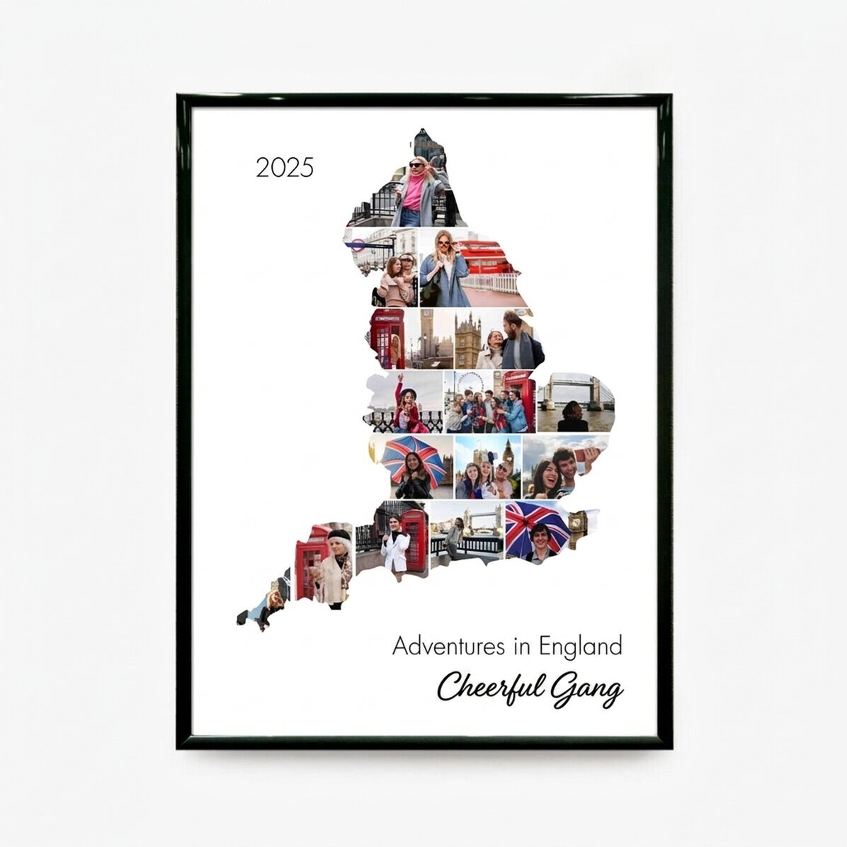 Individuell gestaltetes Bild mit 16 Fotos und Text – England