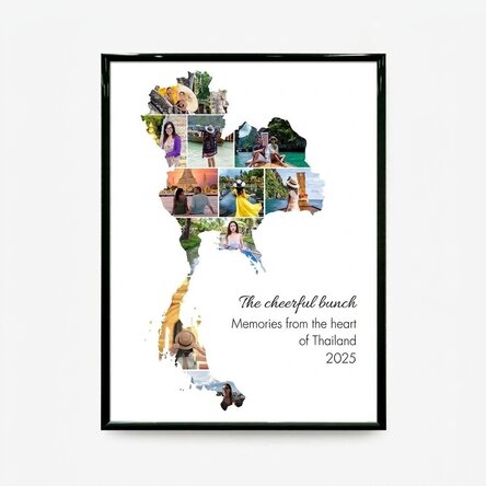 Personalised canvas with 10 photos and text - Thailand