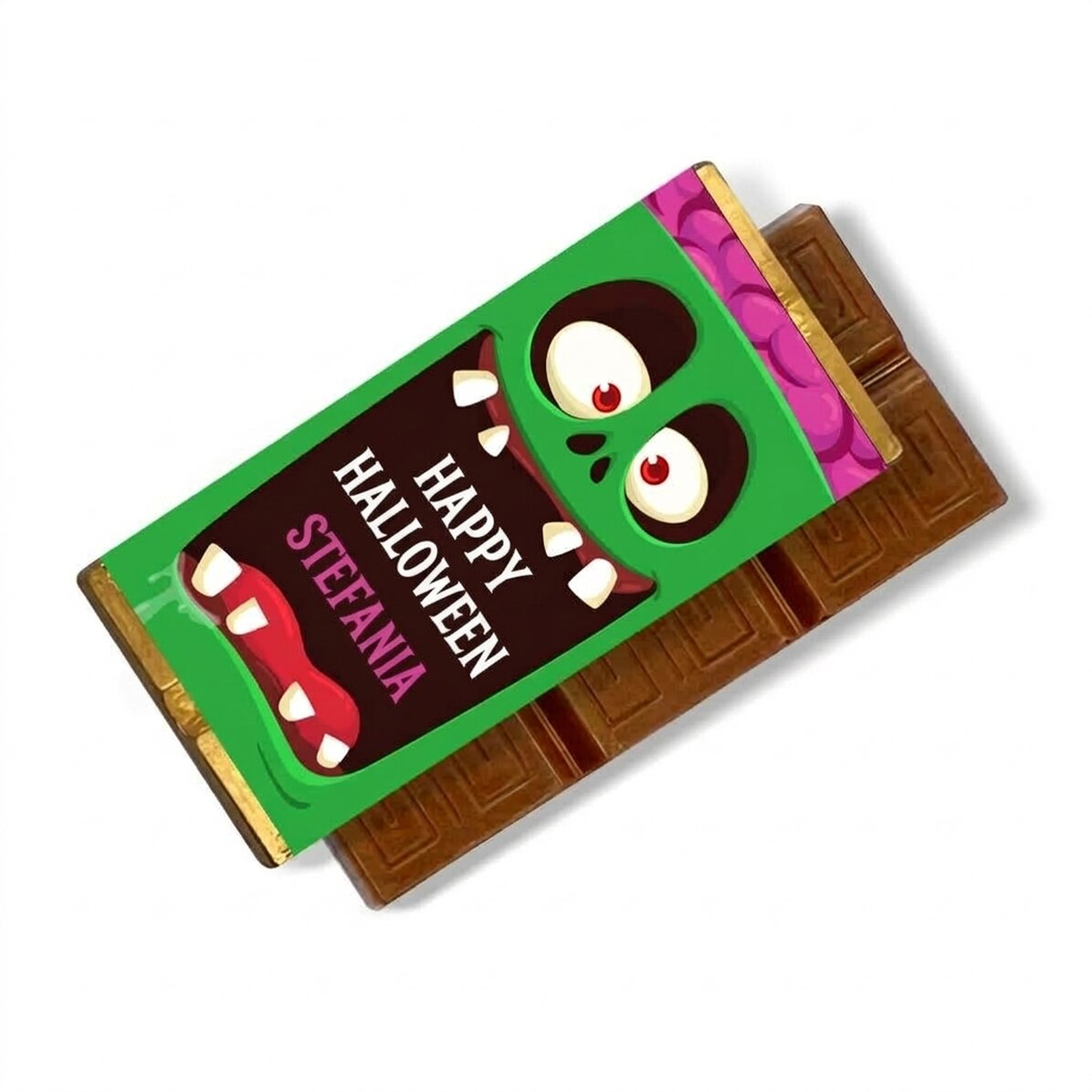 Personalisierte Mini-Schokoladentafel mit Aufdruck – Happy Halloween