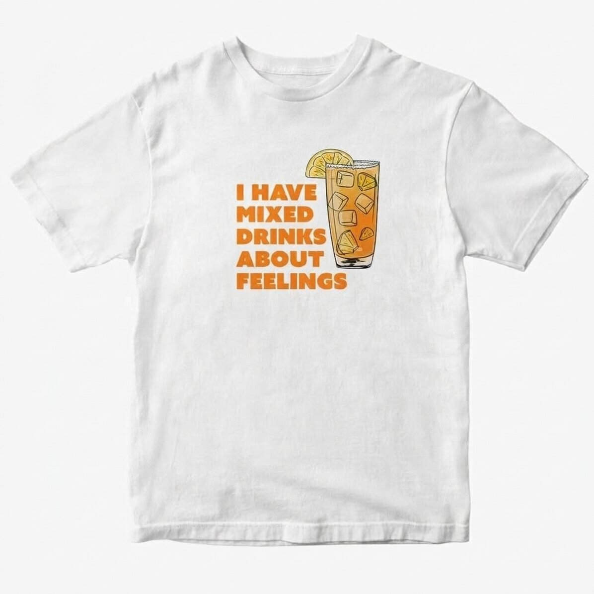 Personalisiertes Baumwoll-T-Shirt mit Aufdruck – „Drinking“