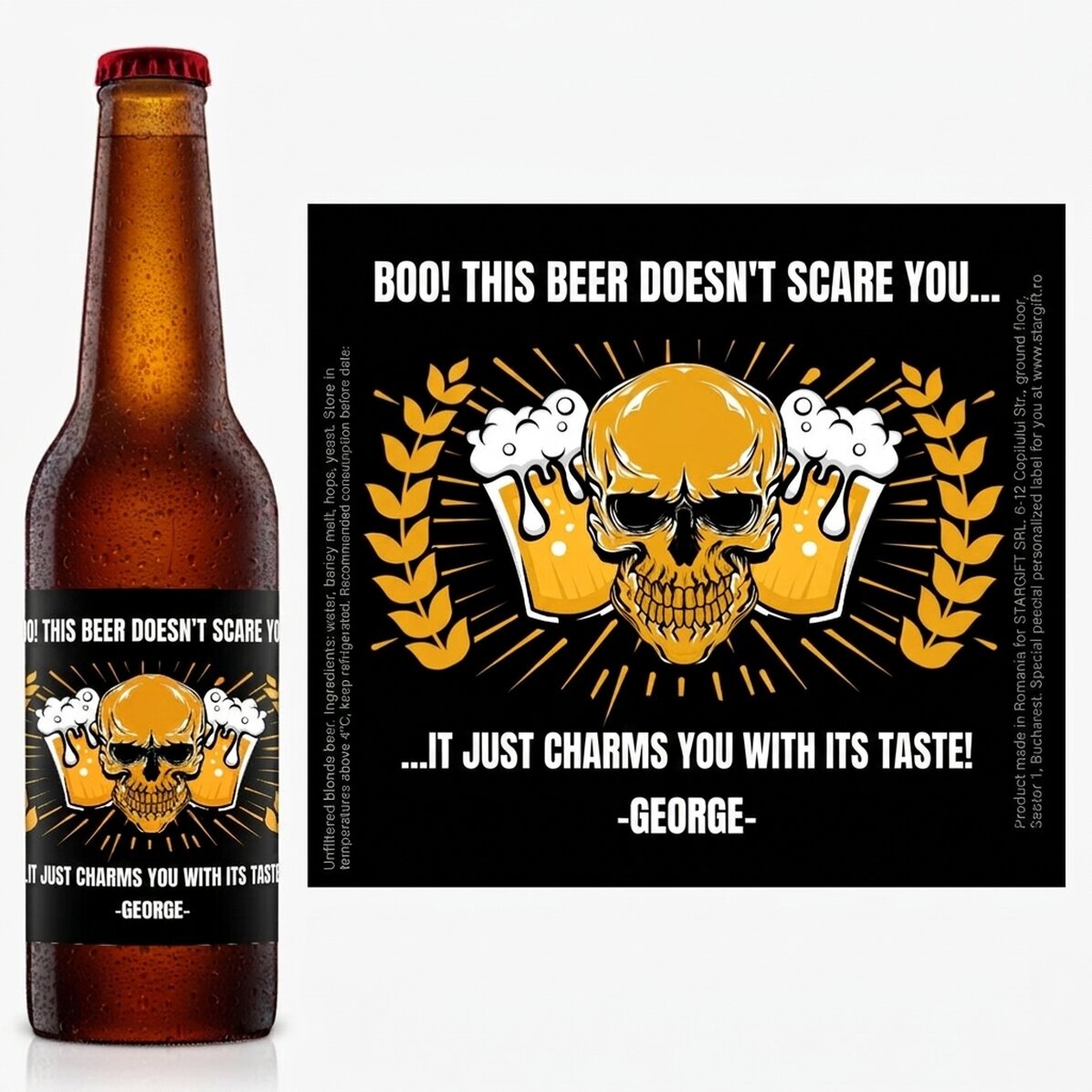 Bier mit individueller Beschriftung – Halloween