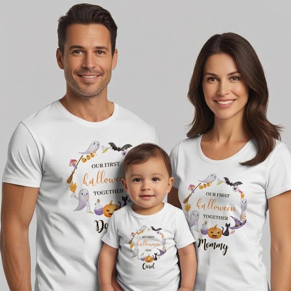 Personalisiertes Baumwoll-T-Shirt für Kinder/Erwachsene – My first Halloween