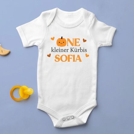 Personalisierter Baby-Body mit Aufdruck – One little pumpkin