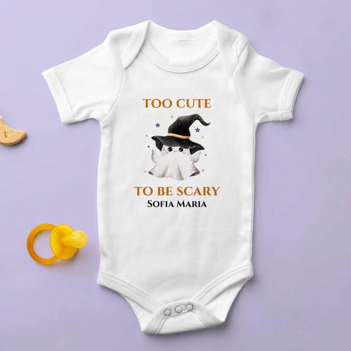 Personalised baby bodysuit with message - Halloween