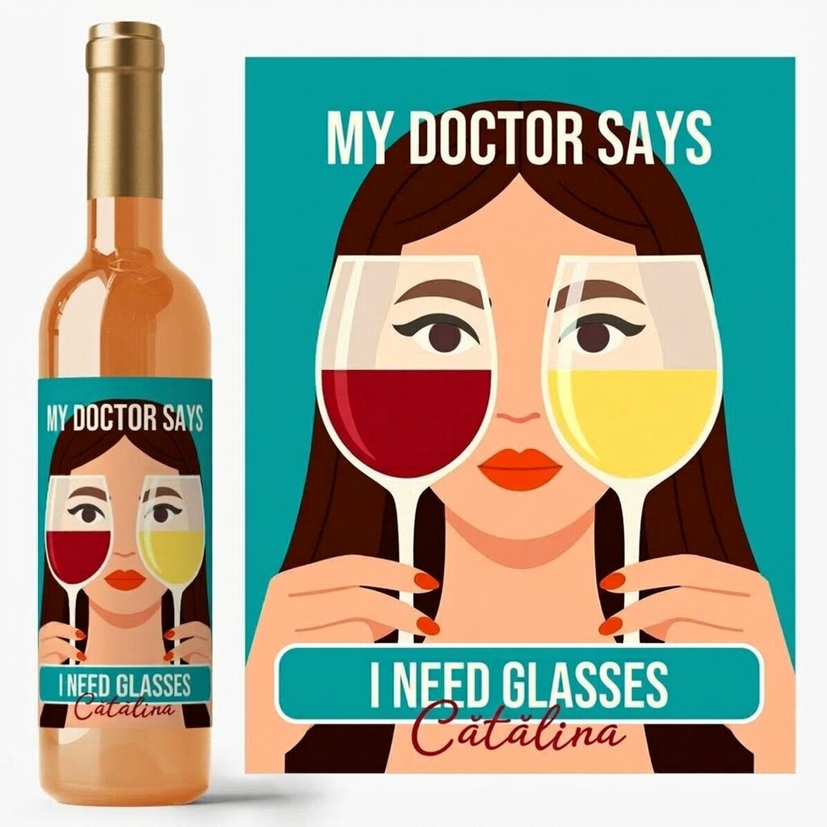 Wein mit individueller Beschriftung – Gläser