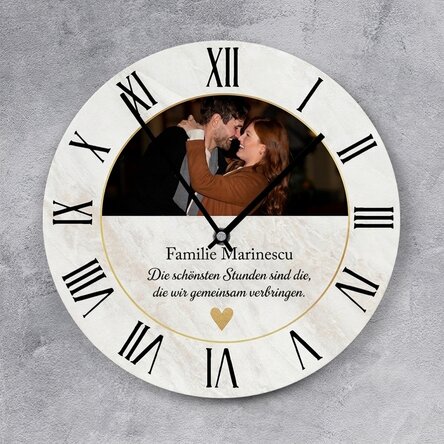 Personalisierte Uhr mit Foto und Text – Golden Time