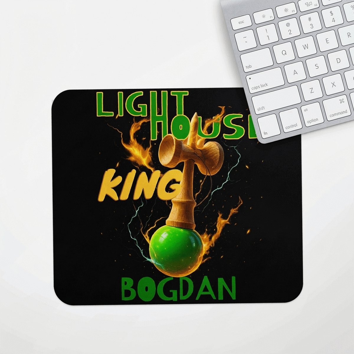 Individuell gestaltetes Mauspad mit Text – Lighthouse King