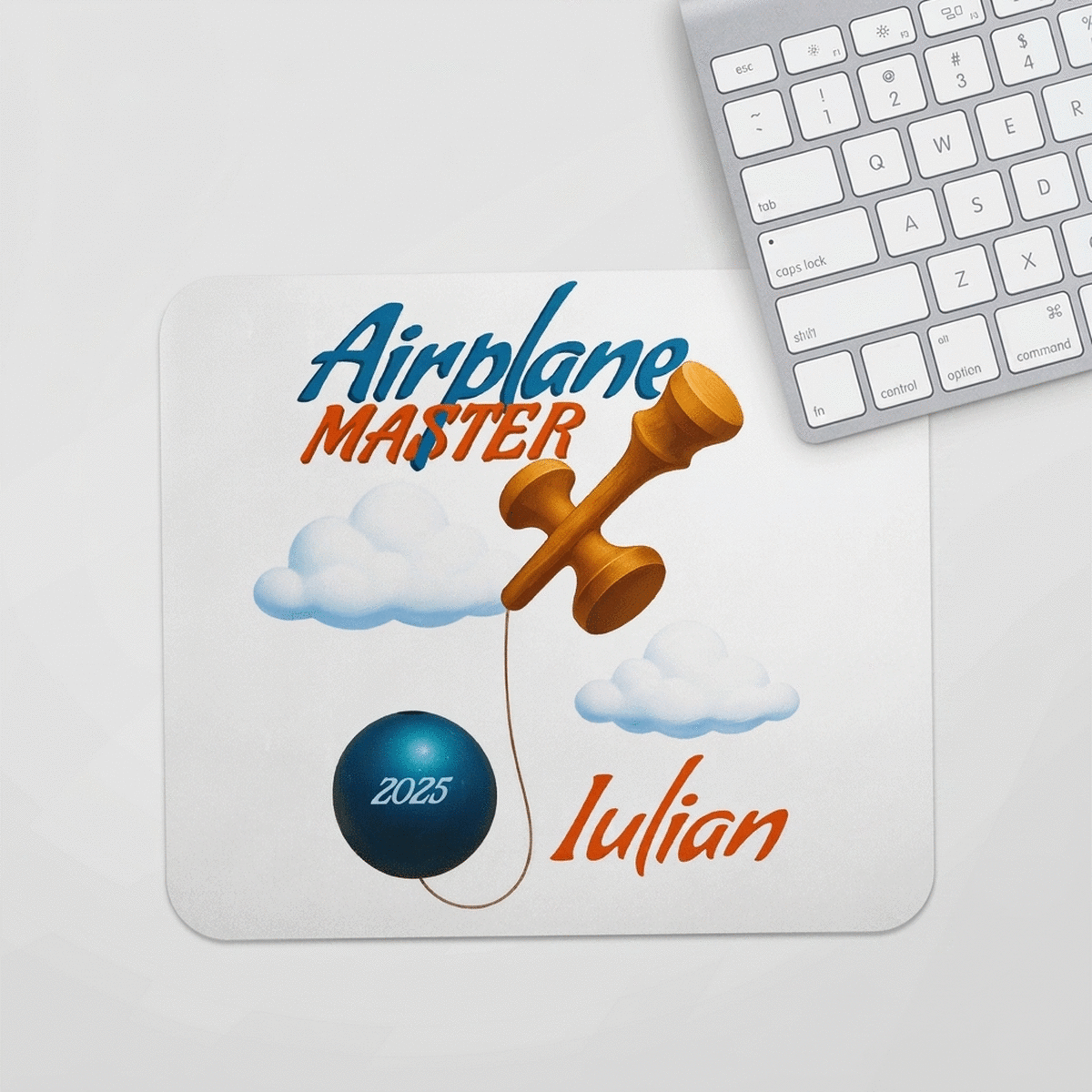 Individuell gestaltetes Mauspad mit Text – Airplane Master