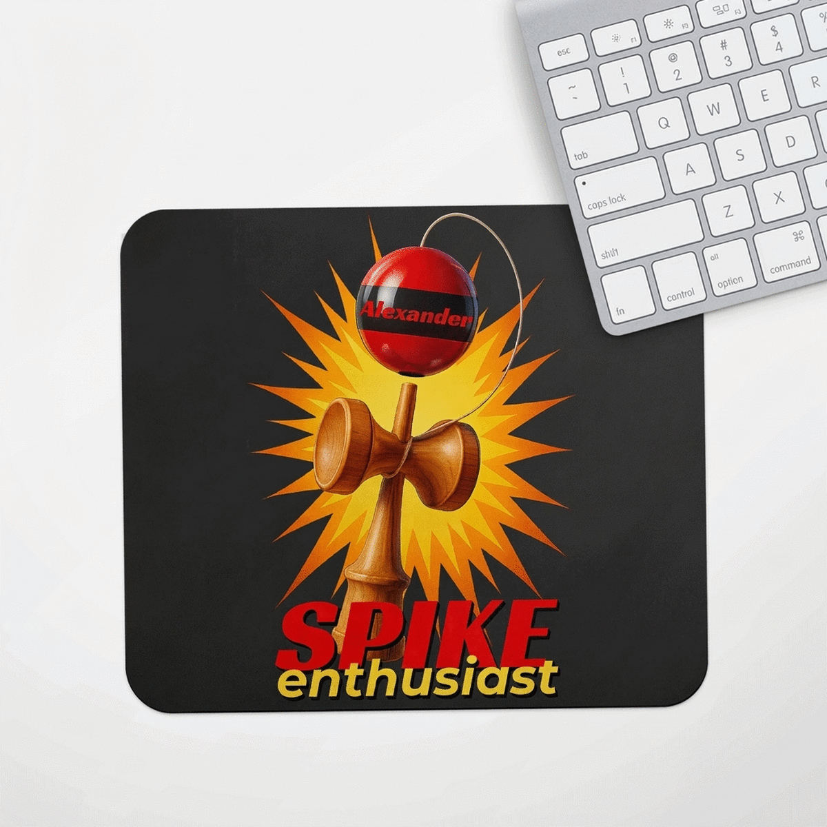 Individuell gestaltetes Mauspad mit Text – Spike Enthusiast