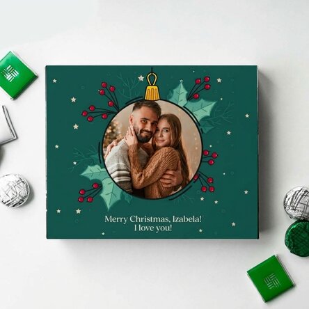 Personalisierte Pralinenschachtel mit Foto und Text – Weihnachten