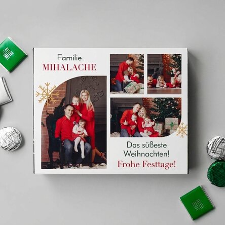 Personalisierte Pralinenschachtel mit 4 Fotos und Text – Weihnachten