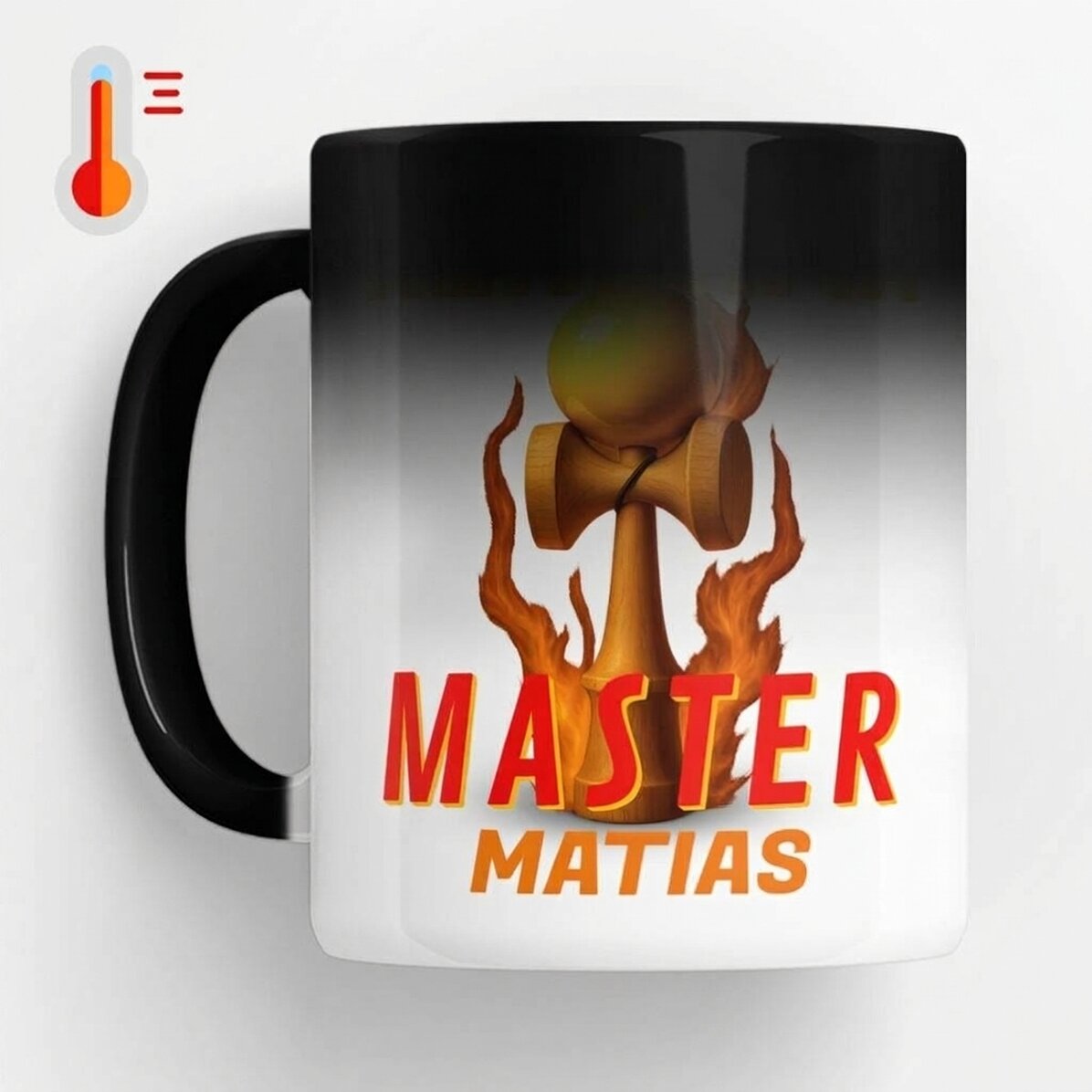 Personalisierte Zaubertasse mit Text – Kendama Master