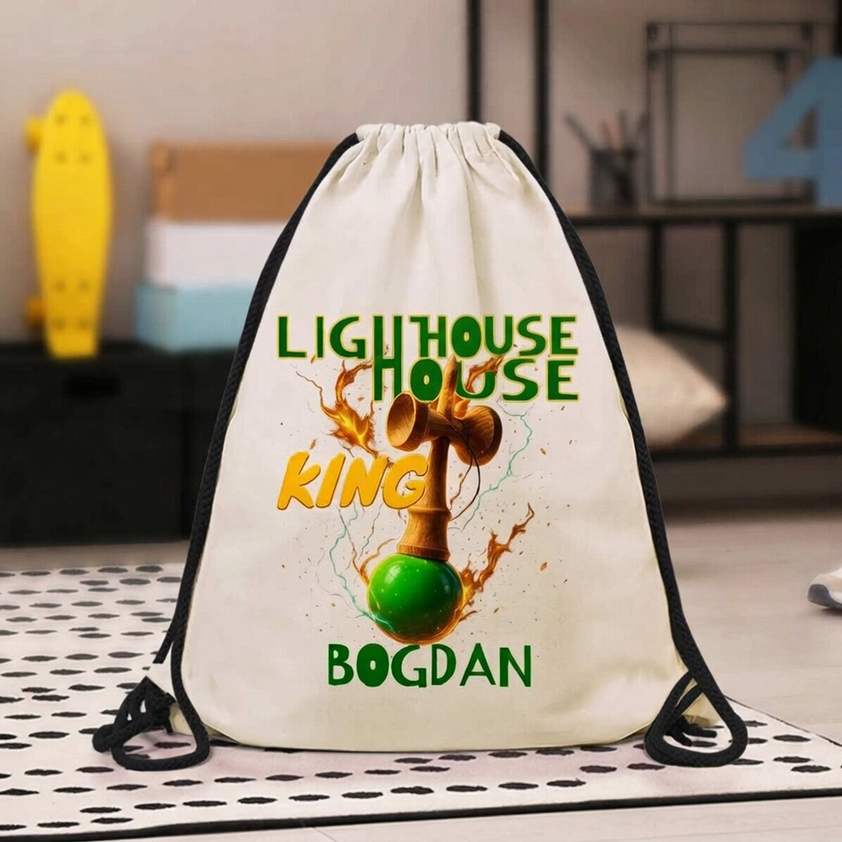 Rucksack mit Namensaufdruck – Lighthouse King