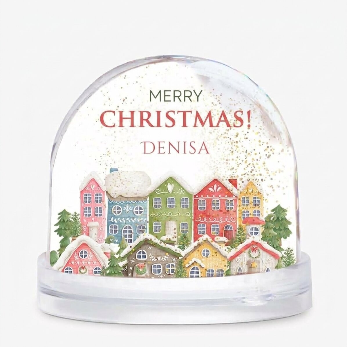 Personalisierte Schreibtischkugel mit Botschaft und Foto – Weihnachten