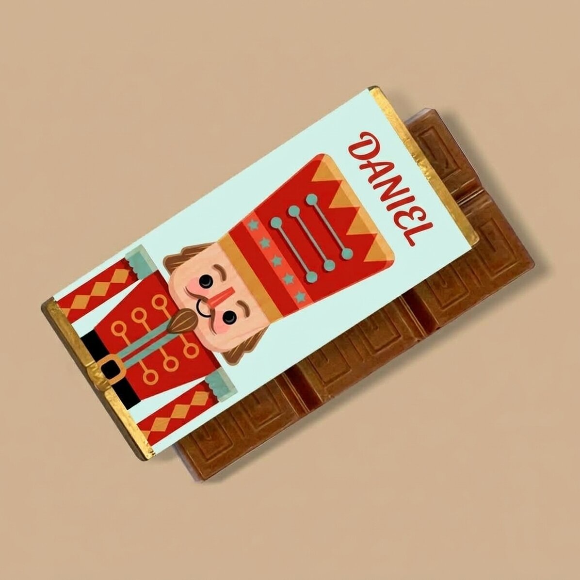 Personalisierte Mini-Schokoladentafel mit Botschaft – Nutcracker