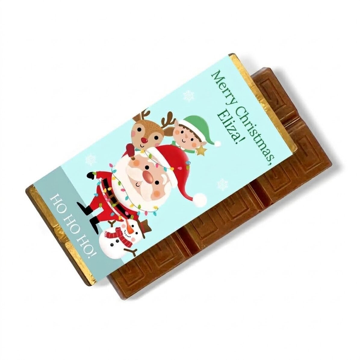 Personalisierte Mini-Schokoladentafel mit Aufdruck – Frohe Weihnachten!