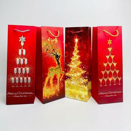 Gift bag for bottle - Christmas