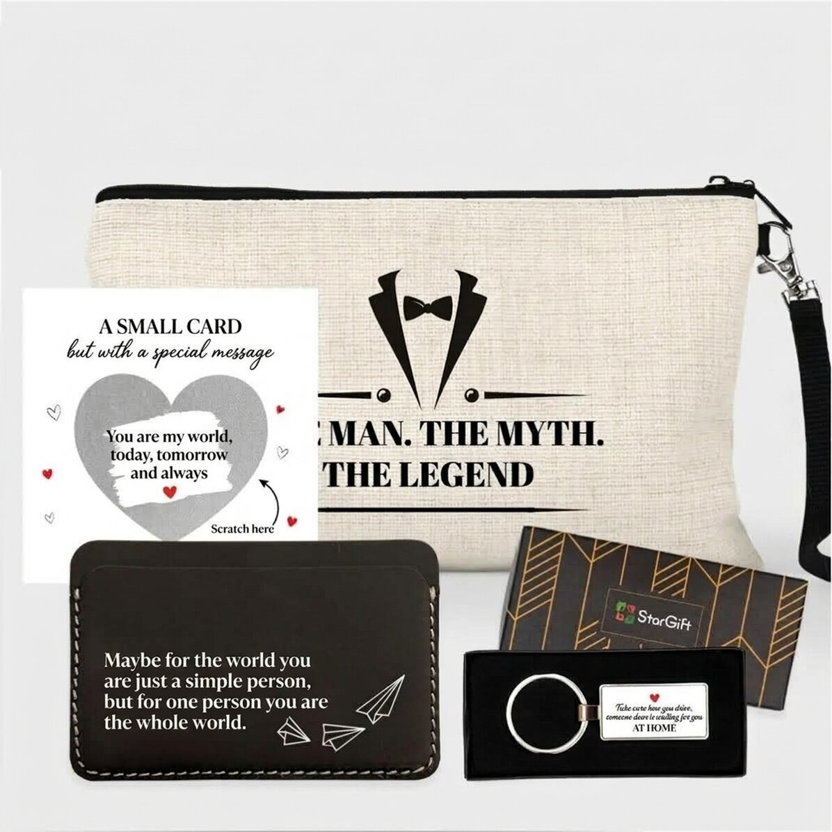 Geschenkset mit personalisierter Karte für ihn