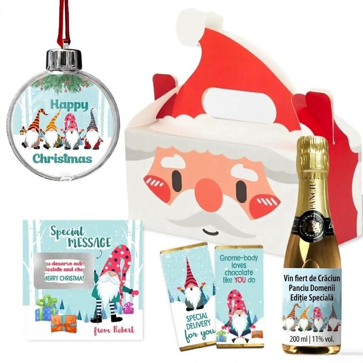 Geschenkset mit personalisierter Karte – Let it snow