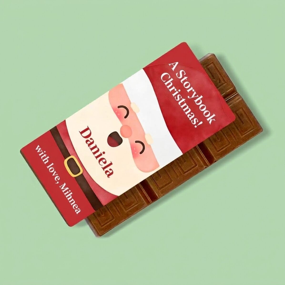 Personalisierte Mini-Schokoladentafel mit Text – Weihnachtsmann