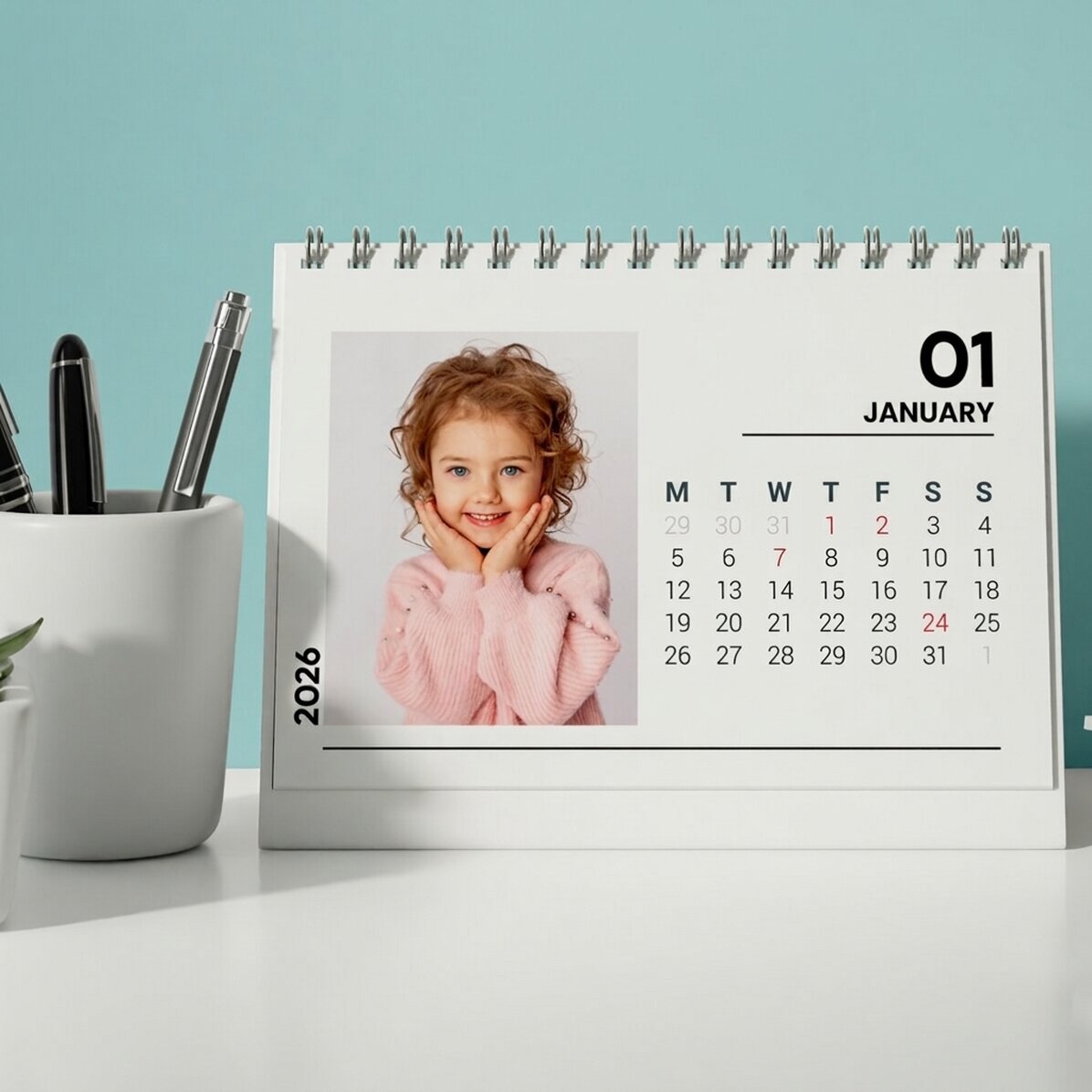 Personalisierter Tischkalender mit Fotos