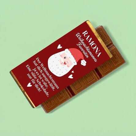 Personalisierte Mini-Schokoladentafel mit Aufdruck – Santa's favorite
