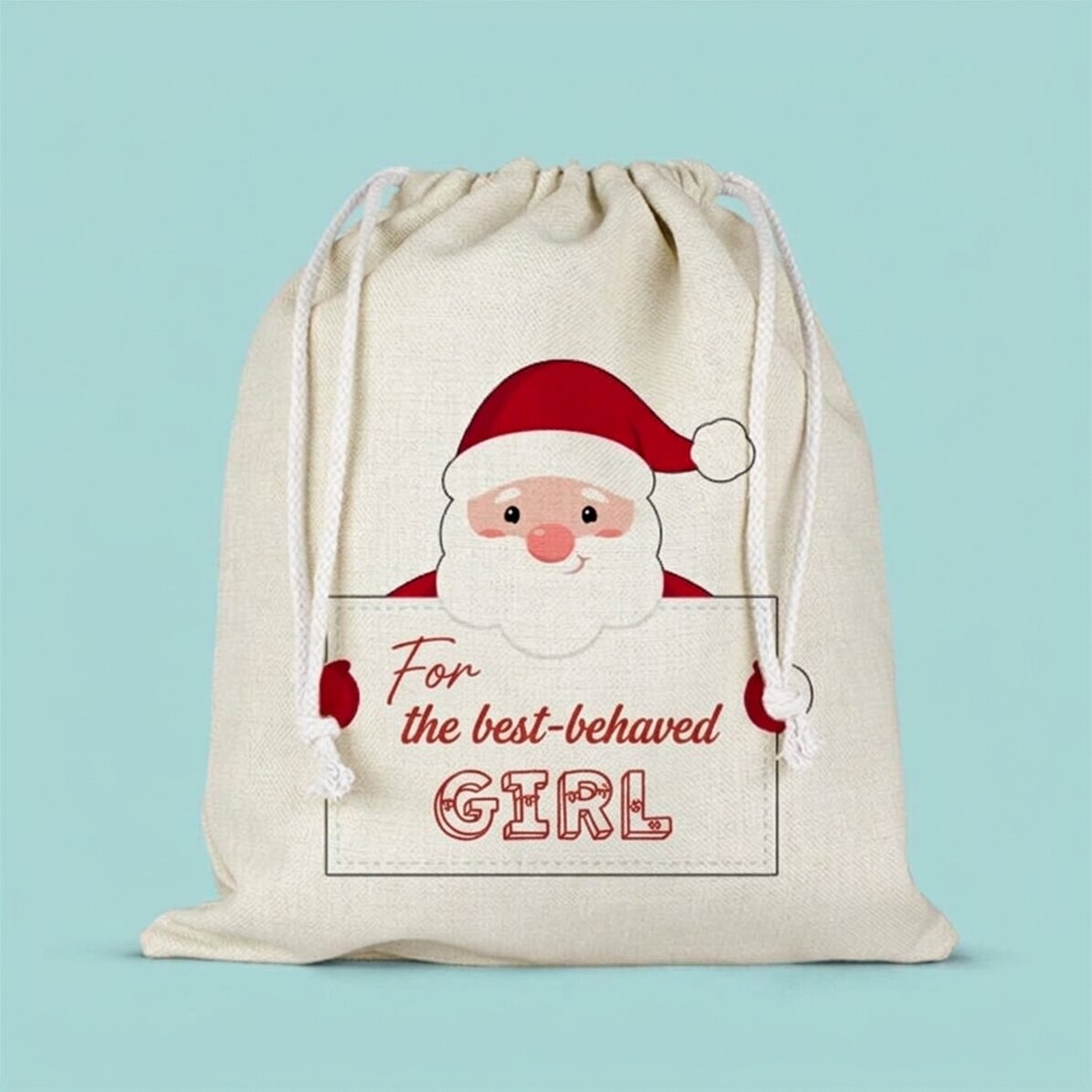 Mittlerer Geschenksack, individuell mit Text bedruckt – Vom Weihnachtsmann