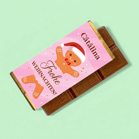 Personalisierte Mini-Schokoladentafel mit Text – Gingerbread