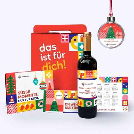 Geschenkbox – „Christmas Joy“ mit Produkten, die mit Ihrem Logo personalisiert sind
