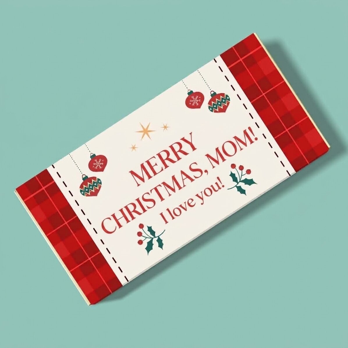 Personalisierte Schokolade mit Aufdruck – Frohe Weihnachten!