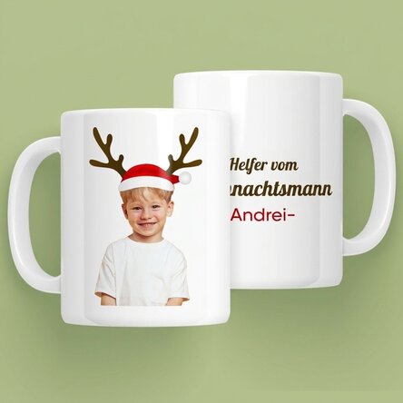 Personalisierte Tasse mit Foto und Botschaft – Ren
